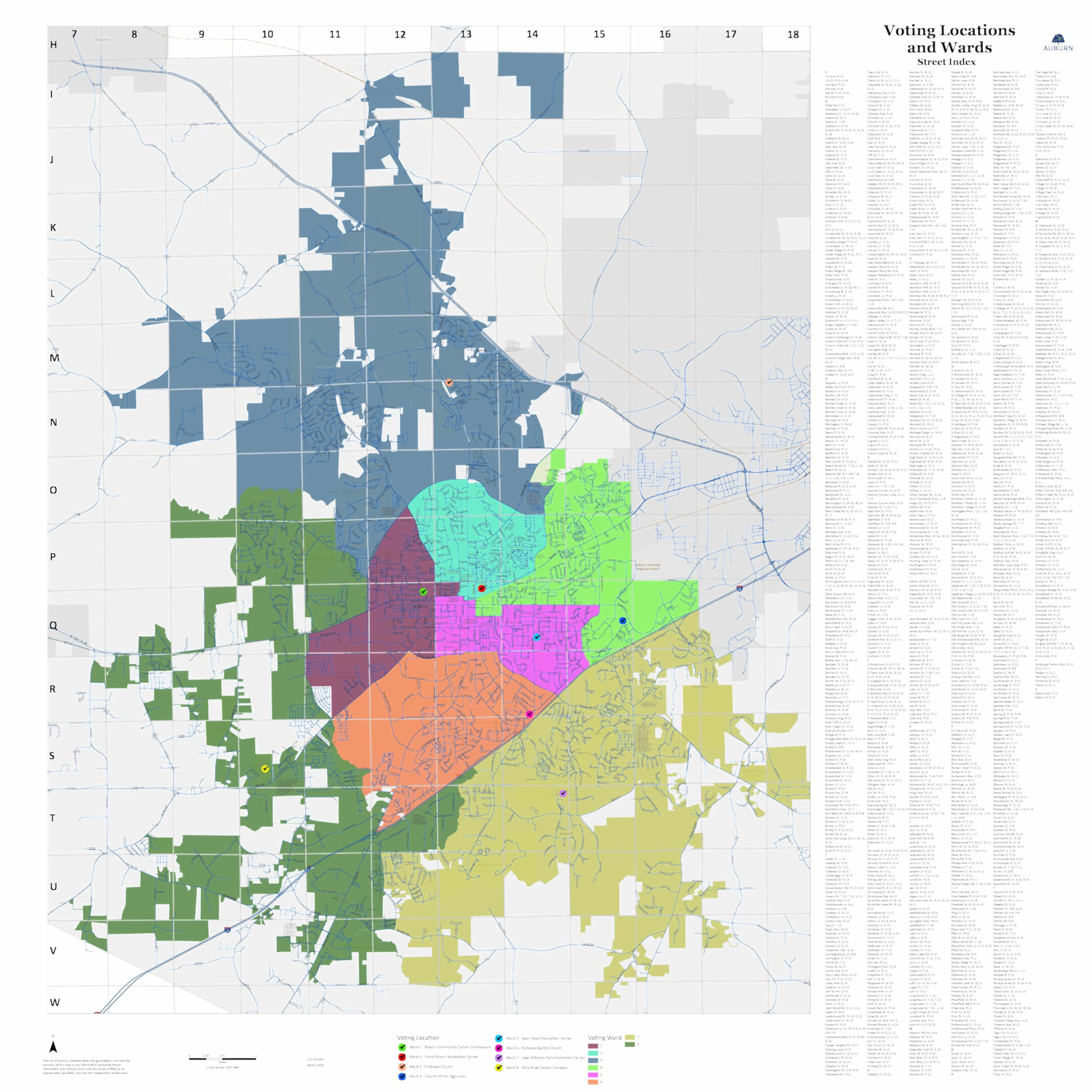 Map denoting voting ward boundaries