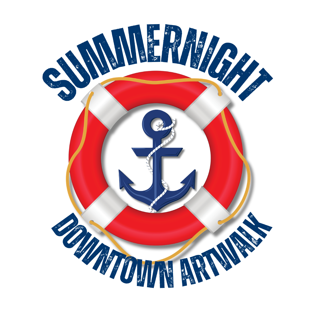 Logo for the SummerNight Art Walk shows a red floating ring with an anchor in the middle